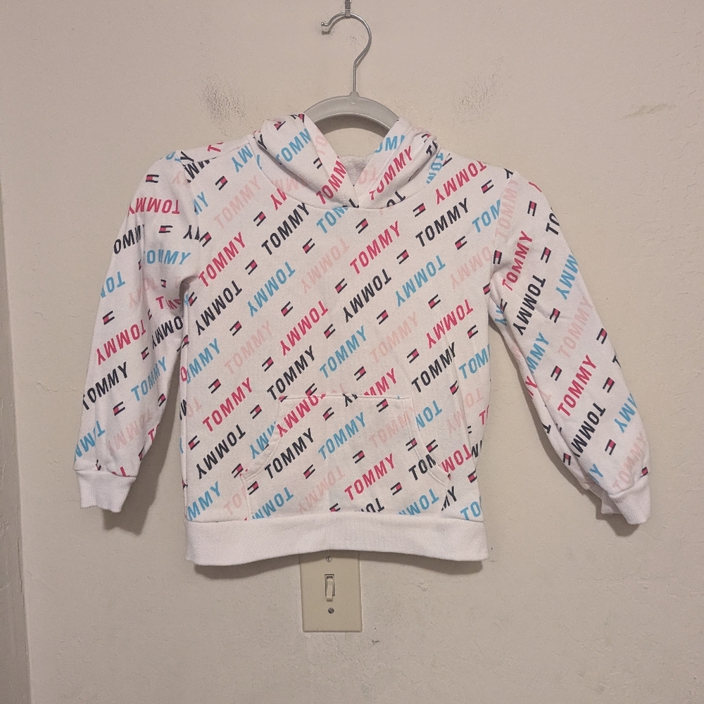 Tommy Hilfiger White Colorful Hooded Sweater Size 6
